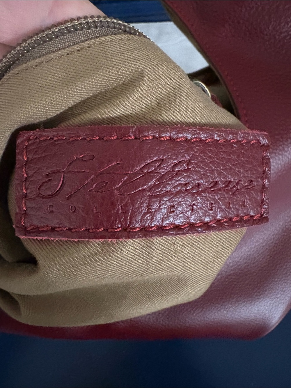 STELLAREESE COLLECTION 
GENEVIEVE ASYMMETRICAL TOTE  NWOT  COLOR Oxblood Red - Picture 5 of 9